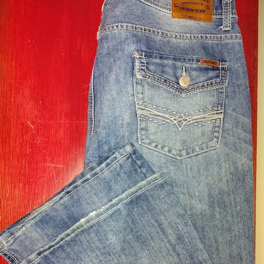 Mens Seven boot cut jeans.